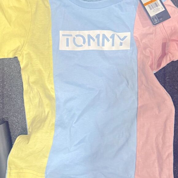 TOMMY HILFIGER Big Boys Stencil Blocked Short Sleeves T-shirt Multicolor Size M - Picture 11 of 15